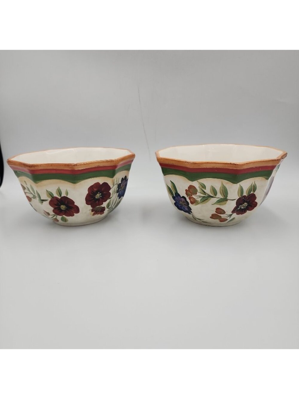 Certified International Set Of 2 Soup Bowls Wildflowers 6"
